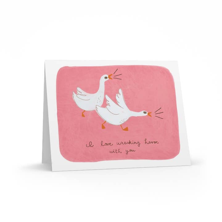 Romantic/Friendship Goose Card por atacado de Lunaludraws