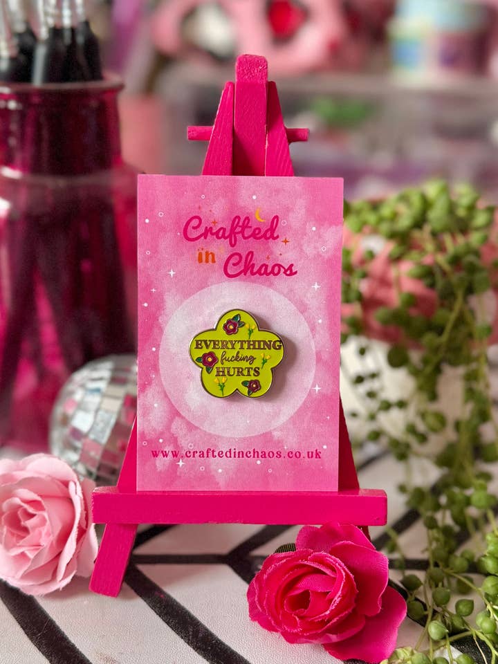 Everything Fucking Hurts - Enamel Pin - Green for wholesale by Crafted in chaos