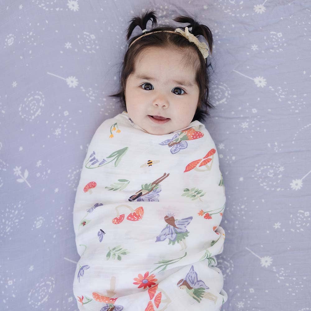 Bebe au Lait - Wholesale Swaddle Set - Baby - Woodland Fairy + Fairy Dust Oh-So-Soft Muslin Swaddle Set4