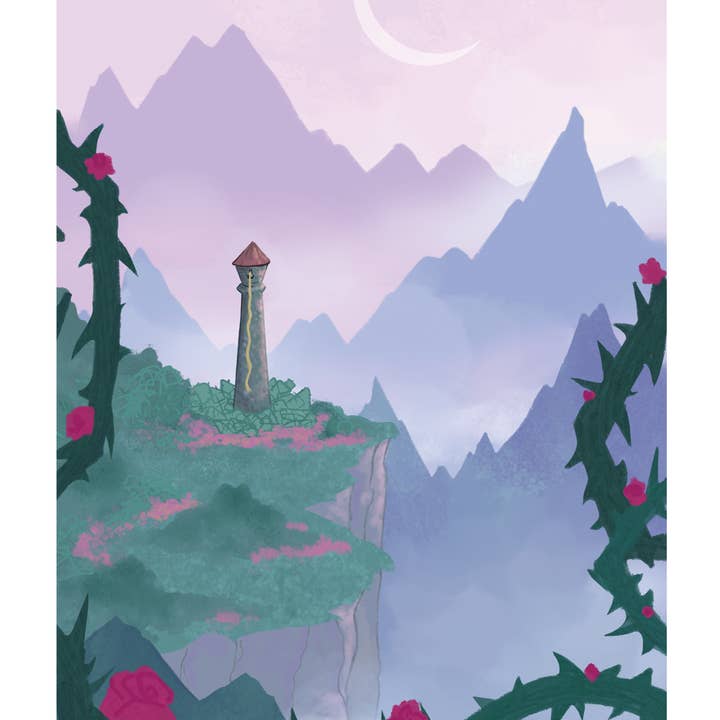 Bramble Tower // Fantasy Landscape Art // Rapunzel Tower for wholesale by Awkward Affections