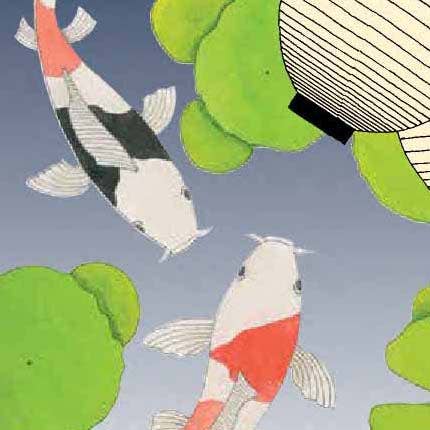 VMazzoni – Großhandel Briefpapier-/Postkarten-Set – Lan Su Koi Pond Notizkarten1