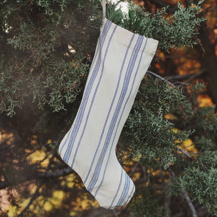 Will & Atlas - Wholesale Holiday Stocking - Holiday Christmas Stocking - ticking stripe