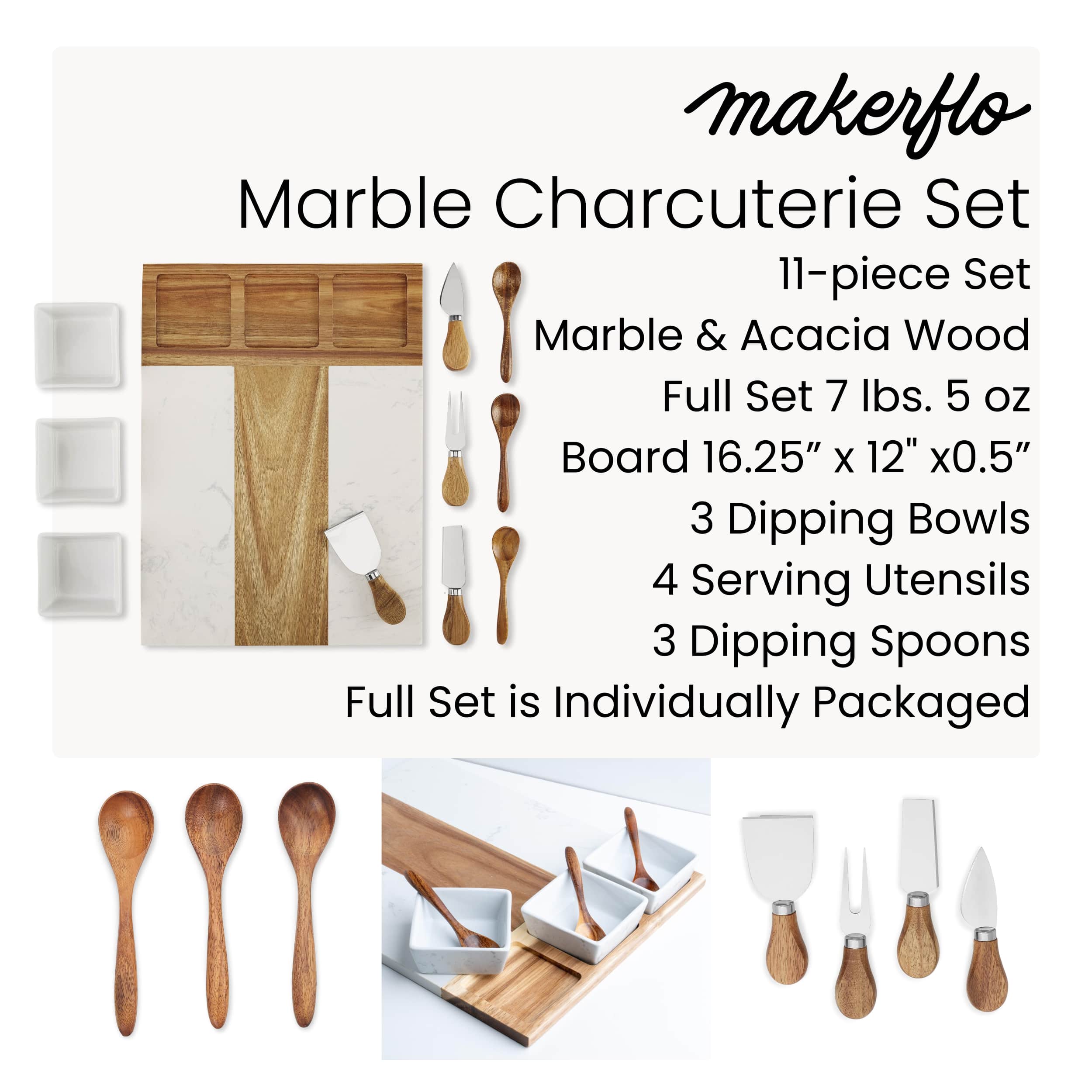 MakerFlo - Wholesale Cheese Board - Marble Charcuterie Board1