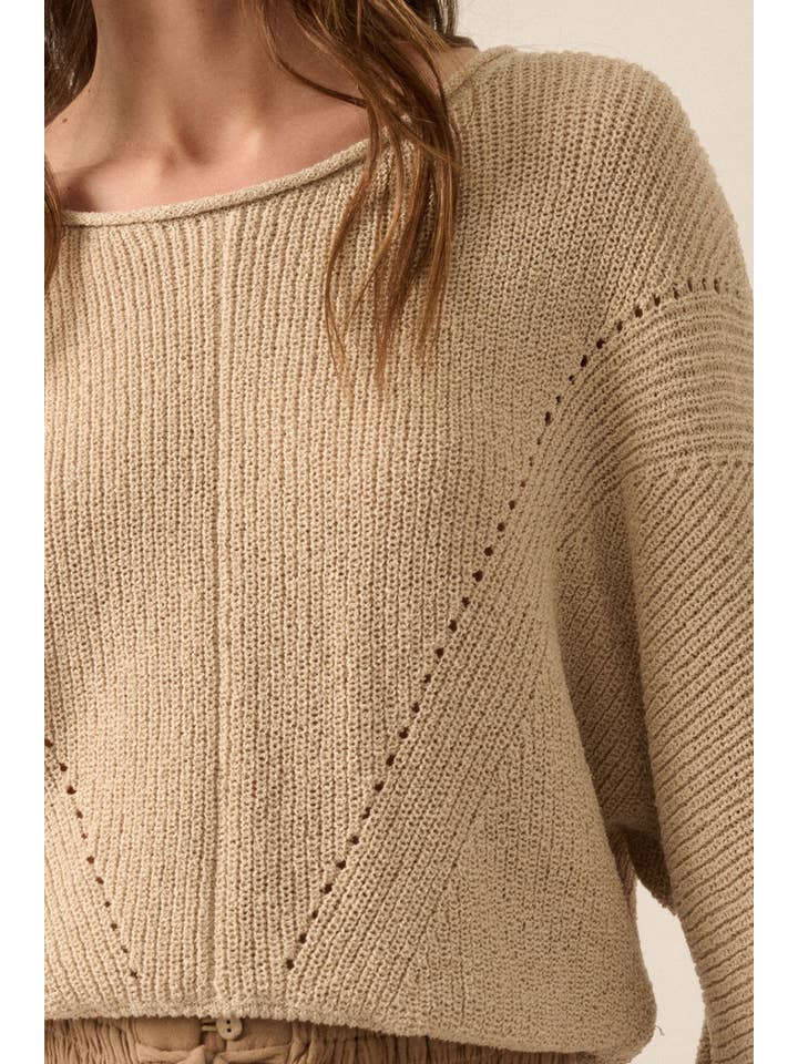 Promesa USA - Wholesale Knit Sweater - Women's - Solid Rib-Knit Dolman-Sleeve Sweater