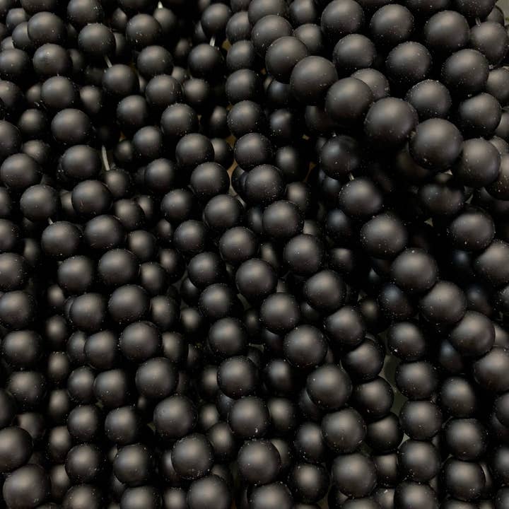 The Bead Bazaar - Wholesale Beads - Matte Black Onyx Beads, Onyx Beaded Jewelry, Black Onyx Beads, 8mm Onyx Beads, Wholesale Mala Beads, Bulk Beads For Jewelry Making, Onyx Beads