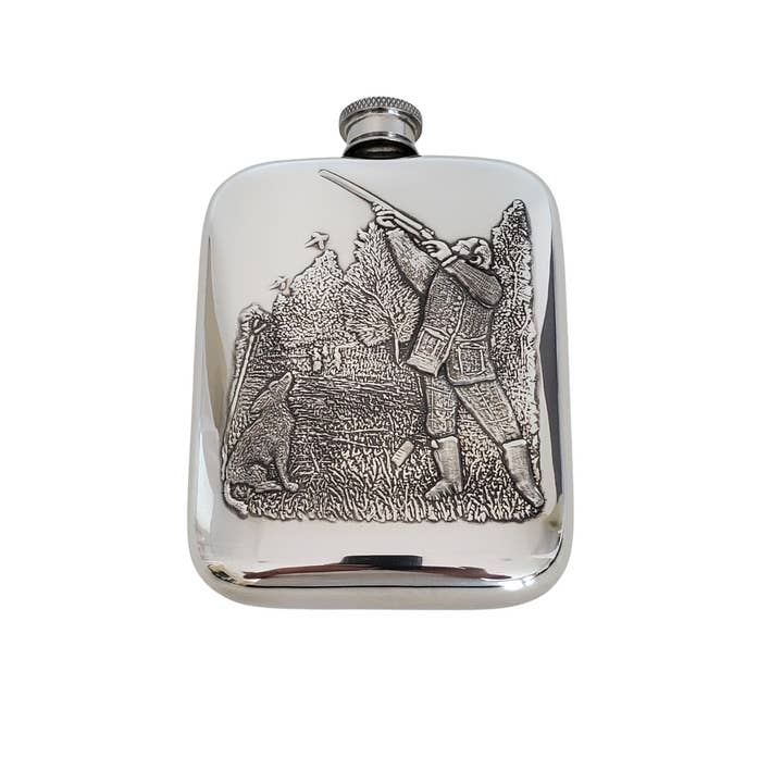 Corbell Silver - Wholesale Flask - English Pewter 6oz Shooting Flask. SKU #: EB36226.0