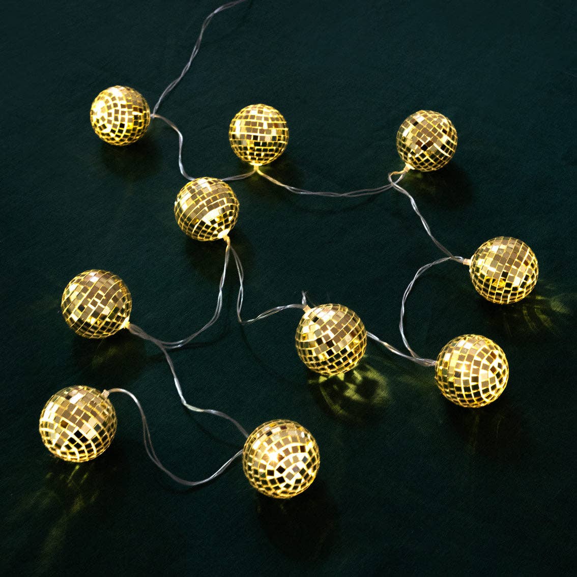 Talking Tables UK – wholesale String lights – Luxe Gold Disco Balls String Lights - 1.6m4