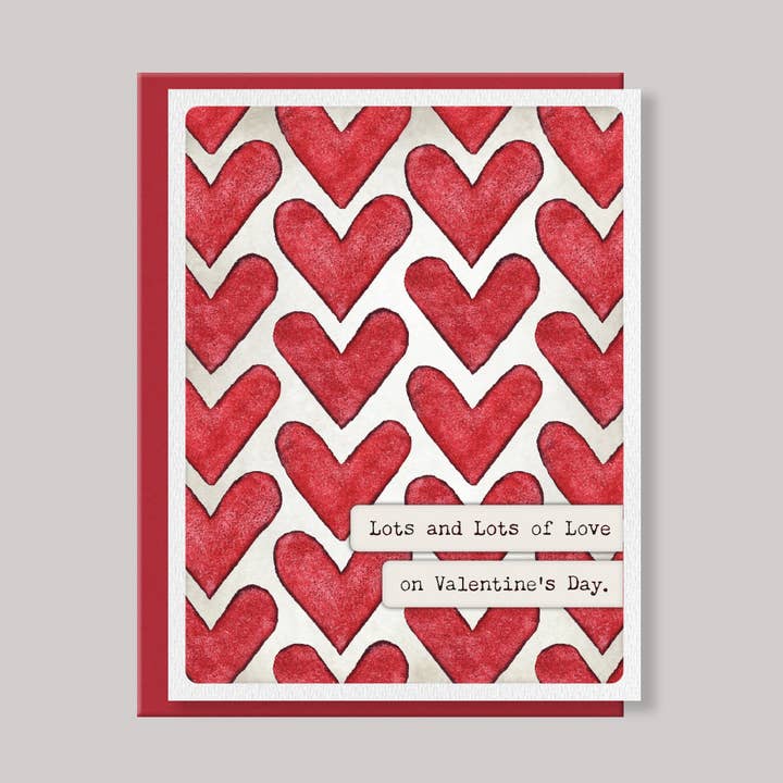 CARVED Stacked Heart Valentine's Day Card | Lots of Love for wholesale by Originals Paper Art