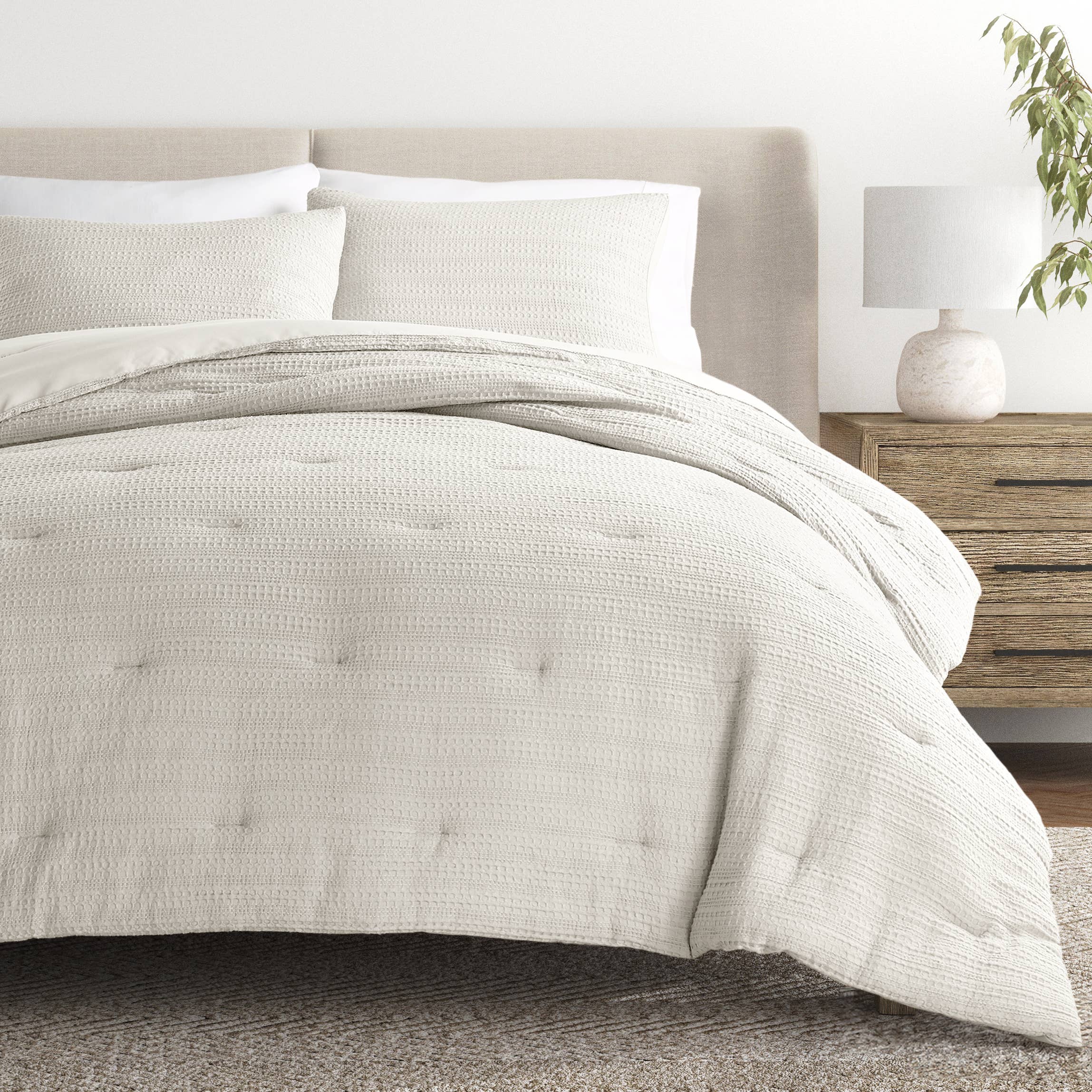 ienjoy Home - Wholesale Bedding Set - Waffle Textured 3 Piece Down Alternative Comforter Set1