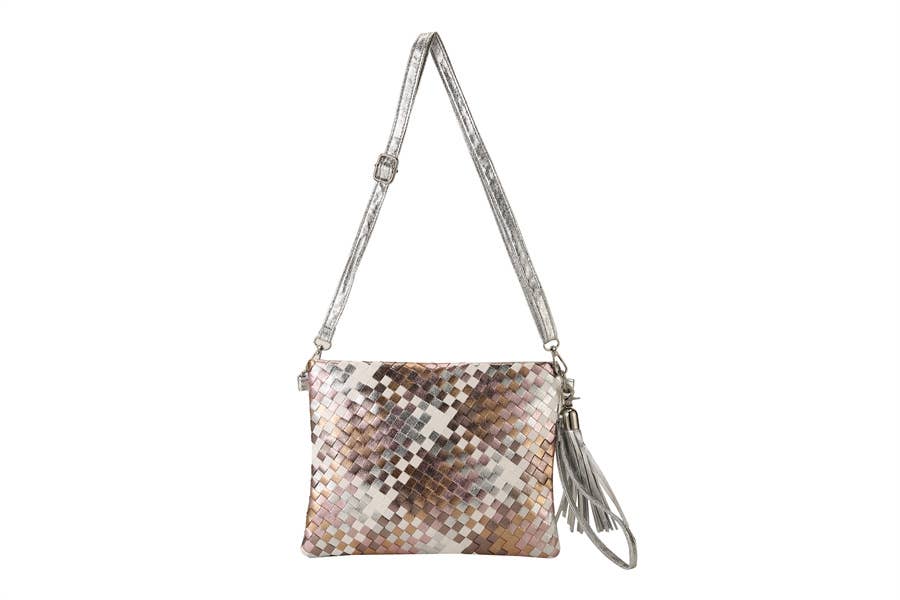 Nima Accessories Inc - Vente Pochette – femme - Pochette tissée en simili cuir multicolore pour femme7