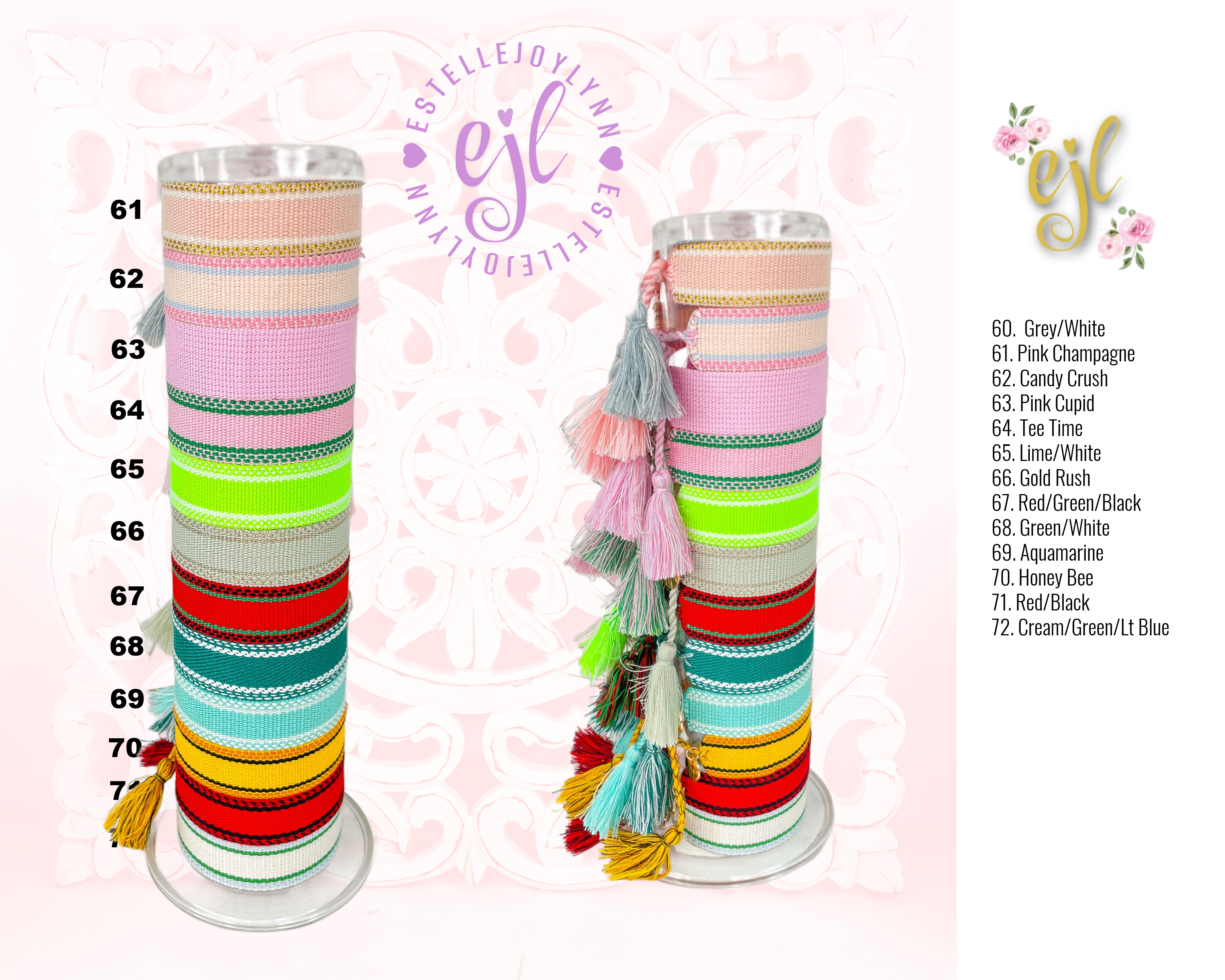 EstelleJoyLynn, LLC - Wholesale Woven/Braided Bracelet - Camp Bracelets / Camper Embroidered Custom Tassel Bracelets9