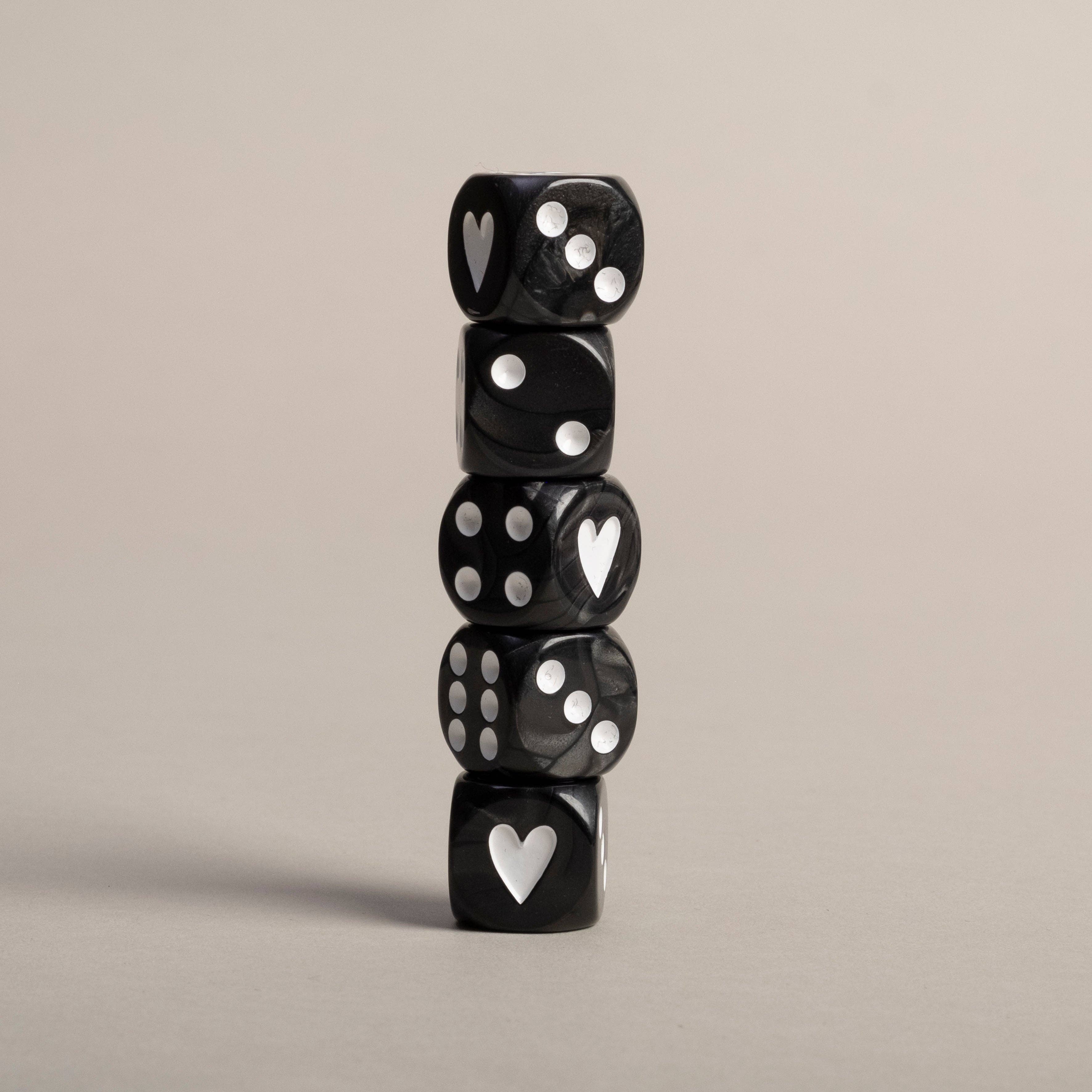 Eulenschnitt – wholesale Dice – Black dice set (VE = 8 sets)4