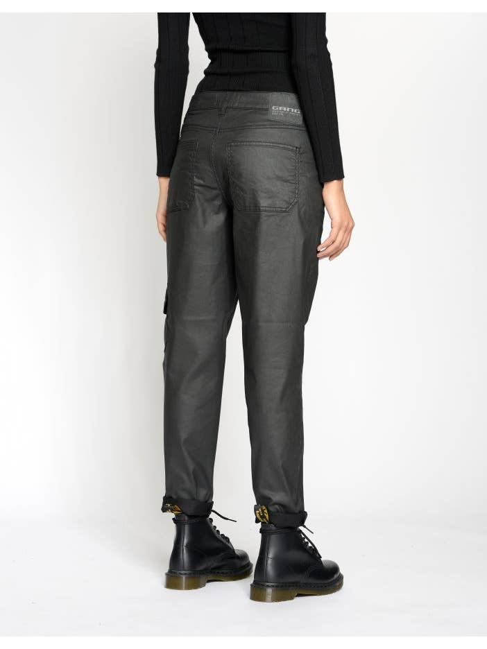 Sort glans GANG Jeans 94Gerda Worker bukser med afslappet pasform for engroshandel på Faire3