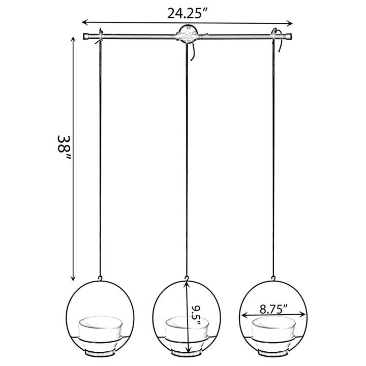 Quickway Imports - Wholesale Hanging Planter - Decorative Metal Hanging Planter with Tree Pots for Flowers