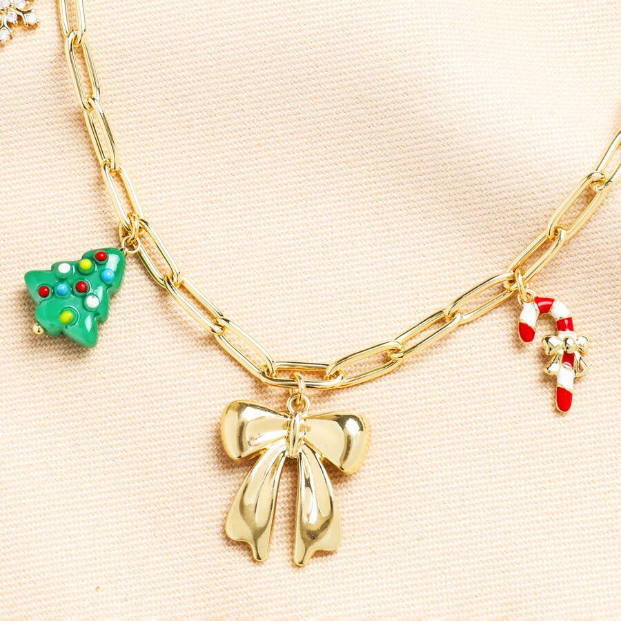 Lisa Angel - Wholesale Link & Chain Necklace - Festive Charm Paperclip Chain Necklace in Gold1