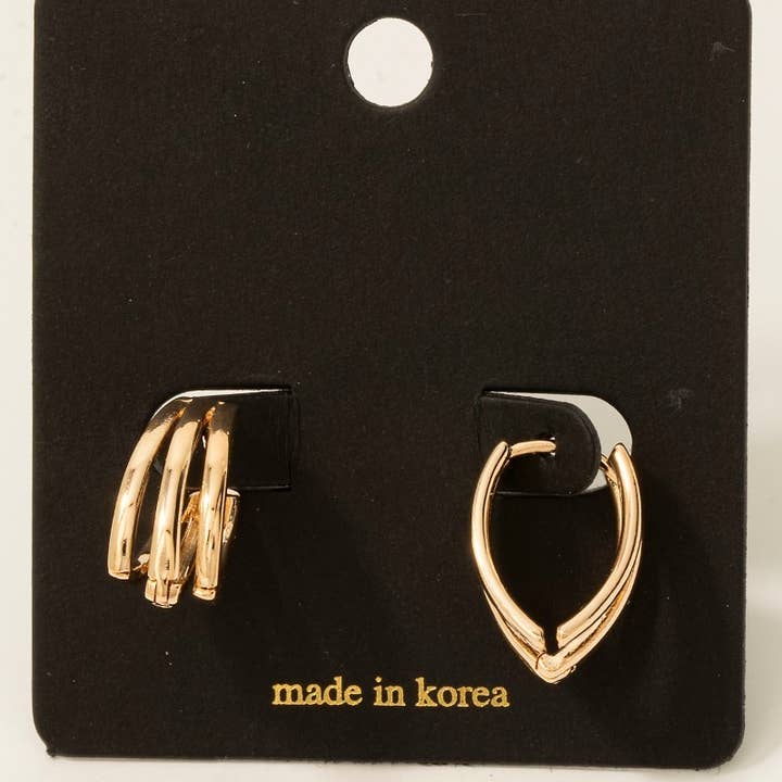 Lautered Hinge Hoop Earrings for wholesale by Fame Accessories