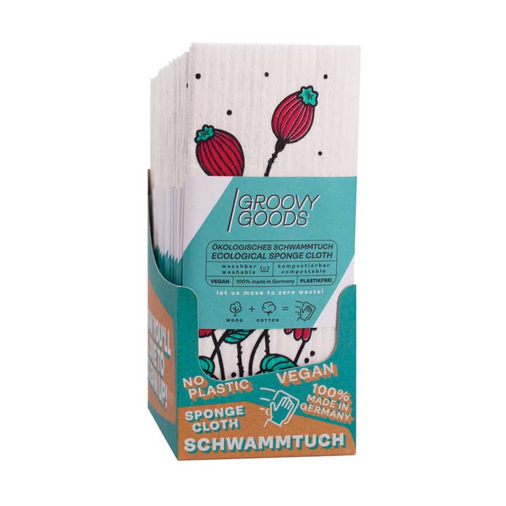 Groovy Goods - Vente Torchon - Tissu éponge écologique, motif coquelicot.0