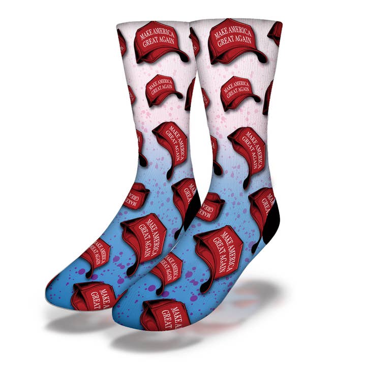 Savvy Sox - Wholesale Socks - Unisex - Trump Maga Hat Splatter