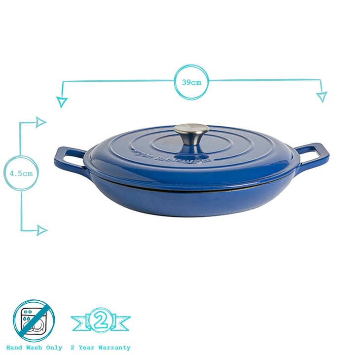 Rinkit Ltd - Wholesale Cooking Pot - Argon Tableware Cast Iron Casserole Dish - 2.9L - Blue4