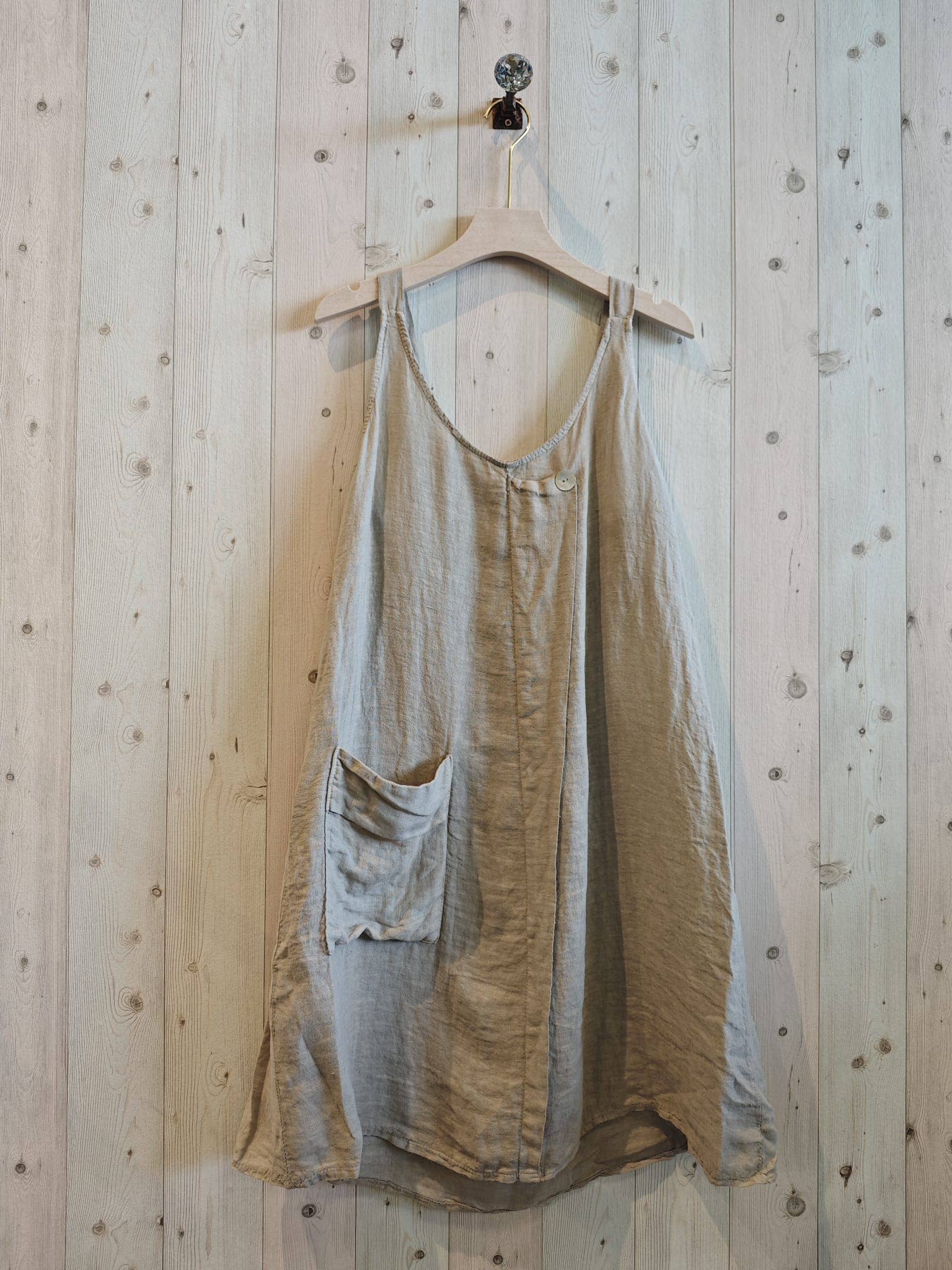 Linen & More – Großhandel Kleid – Damen – Kleid mit 100 % Leinen-Tasche2