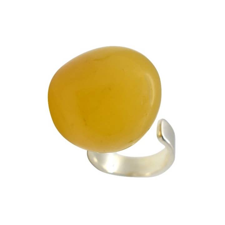 Antieke amberkleurige verstelbare ring van sterling zilver voor wholesale door Amberman
