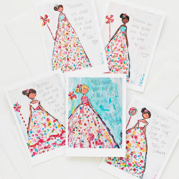 Série de cartes Confetti Esther pour la vente par Tricia Robinson Art
