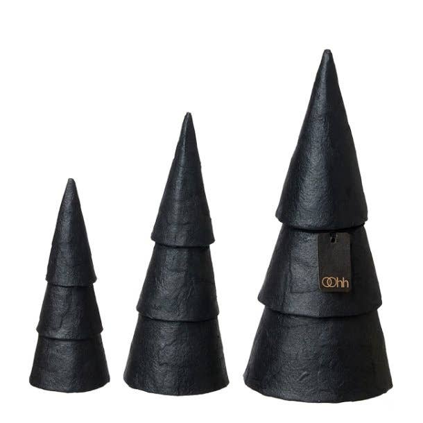 Lübech Living - Wholesale Christmas Decoration - S/3 små pulp juletræer, Black