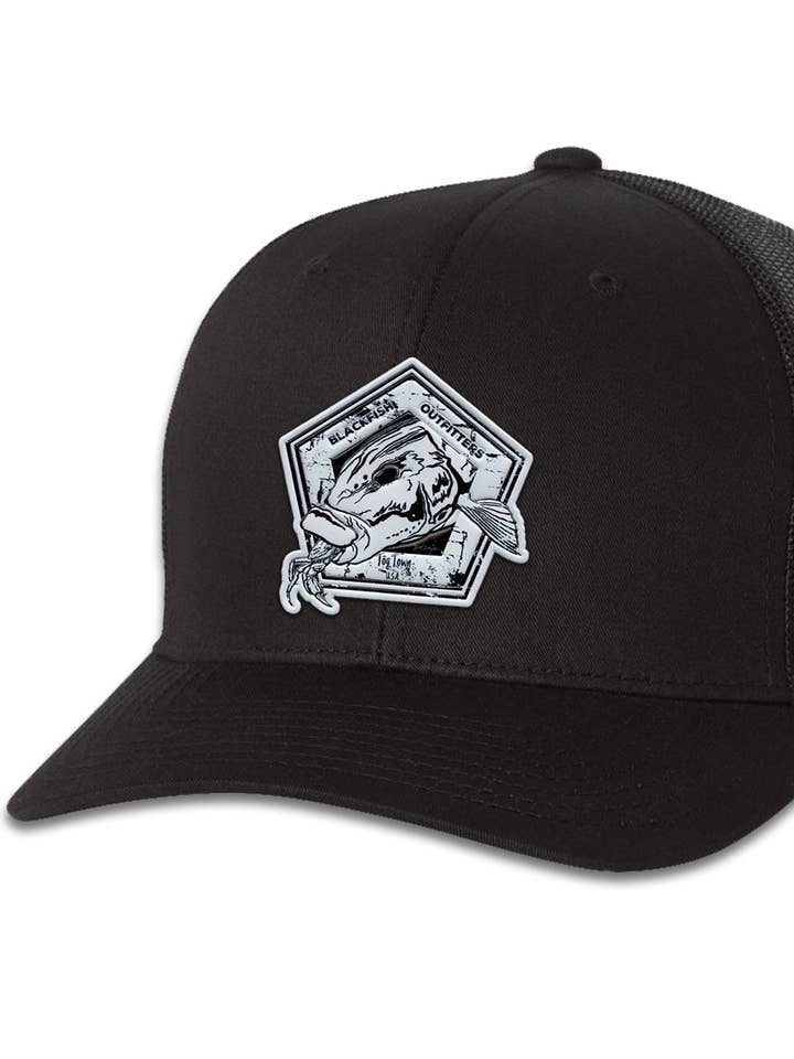 Blackfish Outfitters 6-Panel-Trucker-Snapback-Cap Schwarz/Schwarz für den Großhandel von David Dunleavy