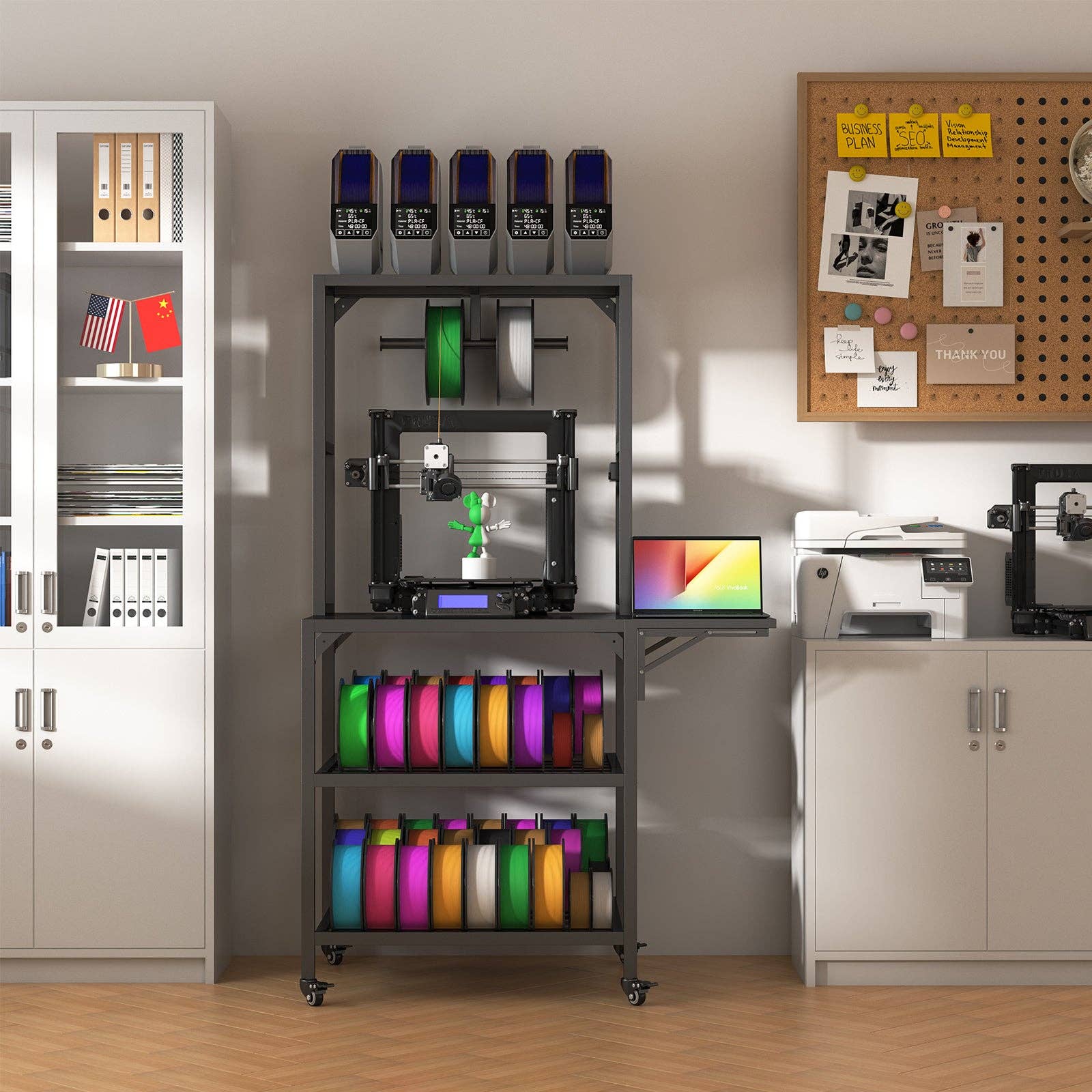 39F Inc. - Wholesale Free Standing Shelf - 3D Printer Stand with Storage Rack in Black Metal0