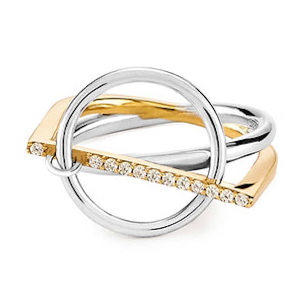 Two-Tone Cubic Zirconia Ring for wholesale by The Style K