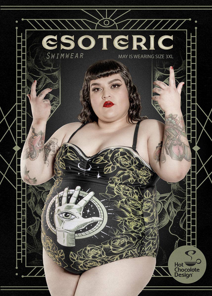 Popping Candy - Wholesale One-piece swimsuit – Women’s - Hot Chocolate Design - Esoteric 50s Tank Style Swimsuit5