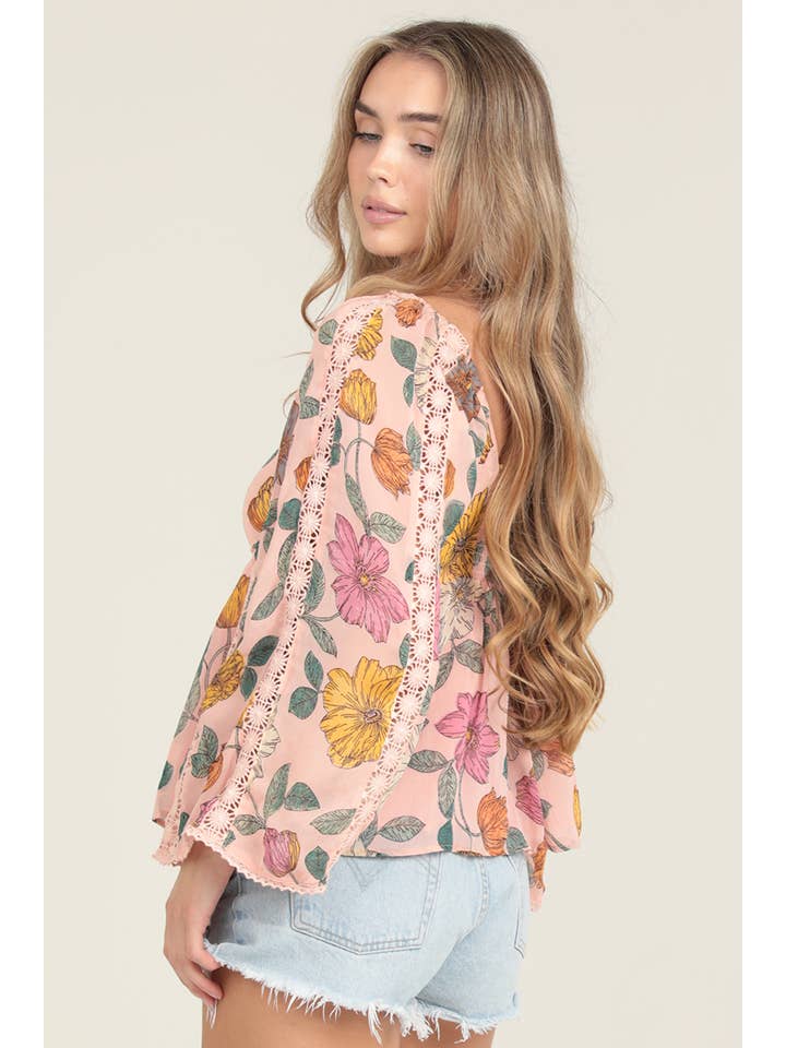 ANGIE - Wholesale Blouse - Women's - F2A79-A915 SWEETHEART NECKLINE WITH LONG SLEEVES 2