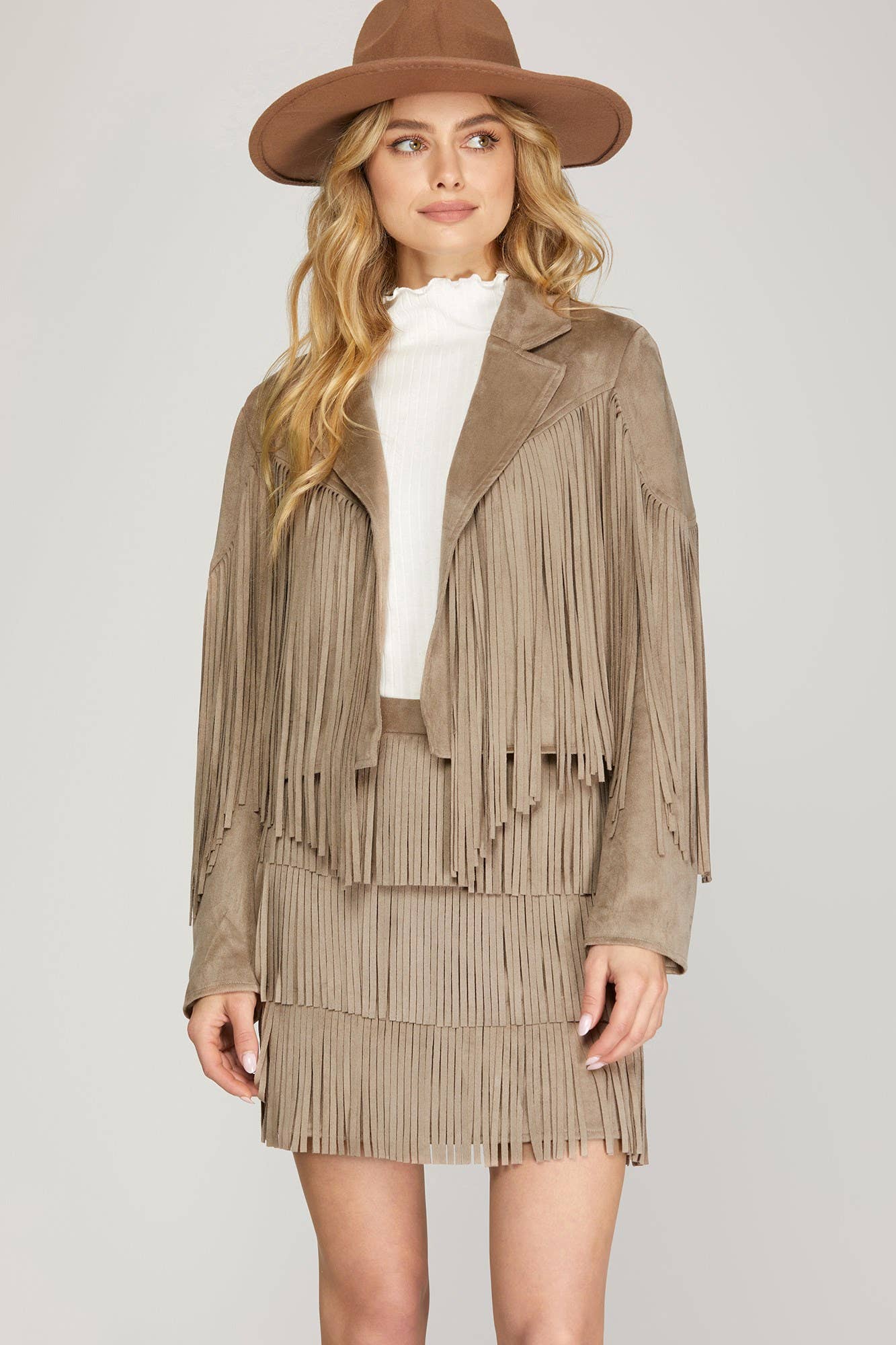 Vanilla Monkey - Wholesale Jacket - Women's - Faux Suede Fringe Jacket4