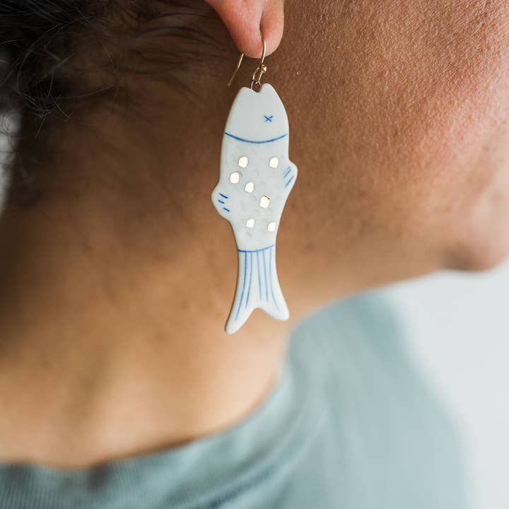 Jenna Vanden Brink Ceramics - Wholesale Dangle Earrings - Lucky Fish Earrings5