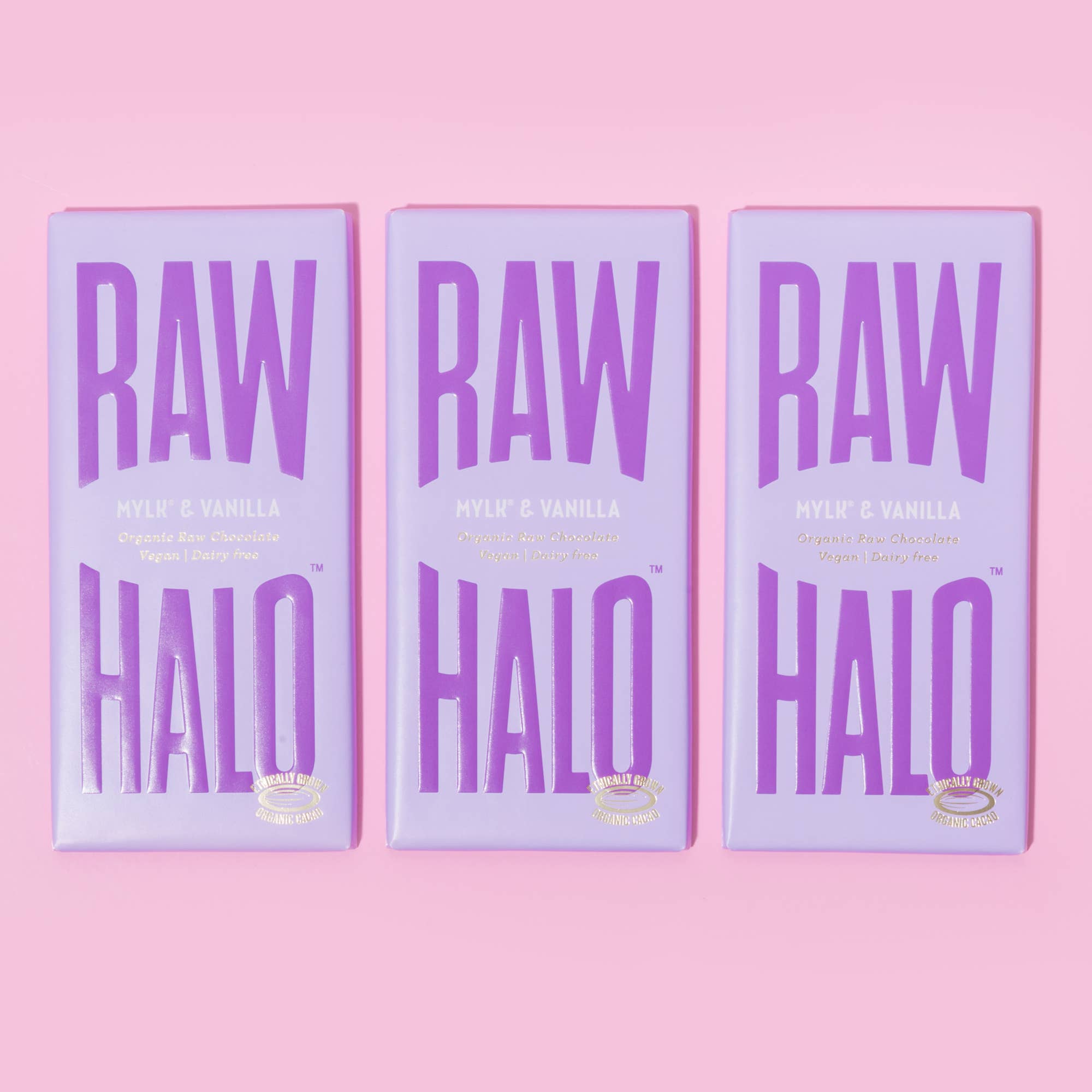 Raw Halo - Wholesale Chocolate Bar - Mylk & Vanilla Organic Vegan Chocolate 70g (Case of 10)2