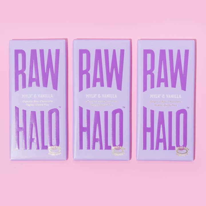 Raw Halo - Wholesale Chocolate Bar - Mylk & Vanilla Organic Vegan Chocolate 70g (Case of 10)2
