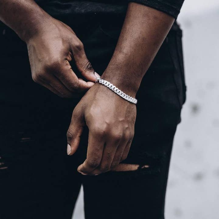 Sterling Silver fasad oval trottoarkant kedja armband för wholesale av Apollis