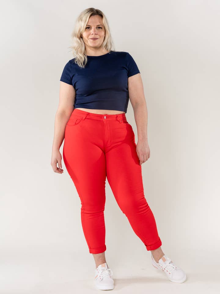 Pantaloni elasticizzati vita alta taglie forti Curve P199 per la vendita all'ingrosso da parte di Nina Carter