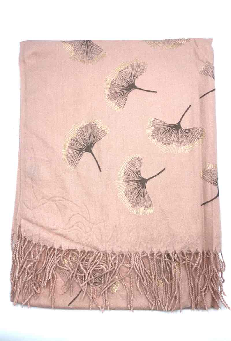 LINETA - Wholesale Scarf - Women's - Gingko Leaf Pattern Soft Scarf33