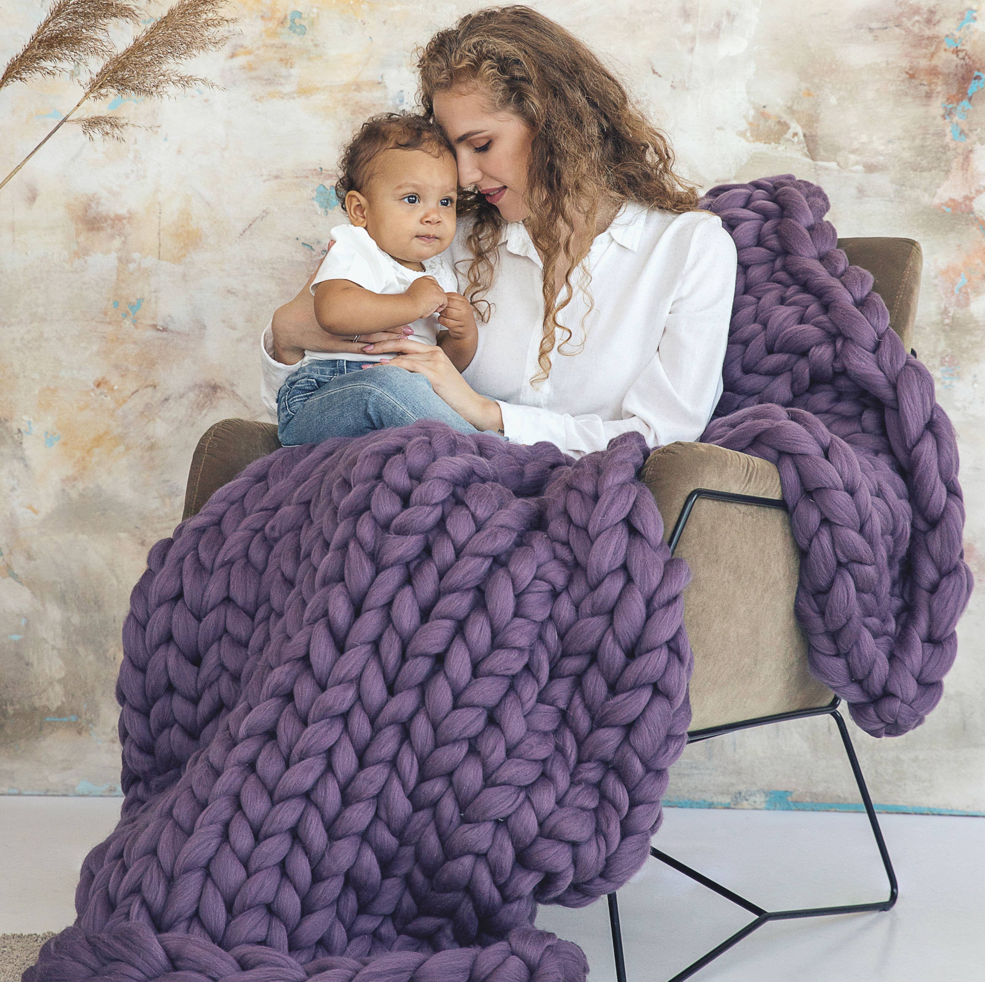 Cheerylittlesheep - Wholesale Throw Blanket - Chunky Knit Blanket Throw Merino Wool Blanket Arm Knit7