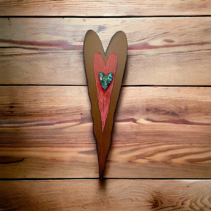 Mur Coeur Rustique perles en métal fleur bijoux ferme eco pour la vente par Whimsies