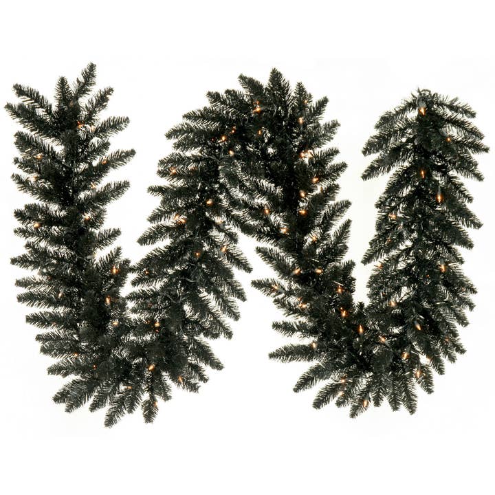 Vickerman 9'x14" Black Garland DuraL LED 100WW for wholesale by Vickerman