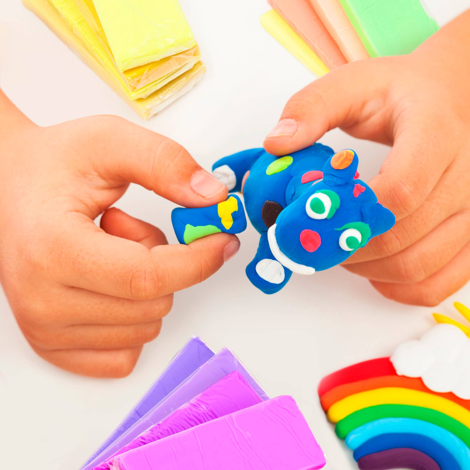 The Twiddlers - Wholesale DIY Craft Kit - Kids - 50 Colour Modelling Clay Starter Kit with Tools & Storage5