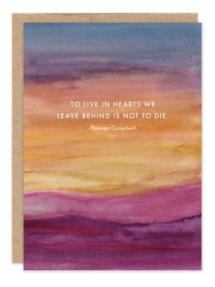To Live In Hearts Sympathy Card for wholesale by Biely & Shoaf