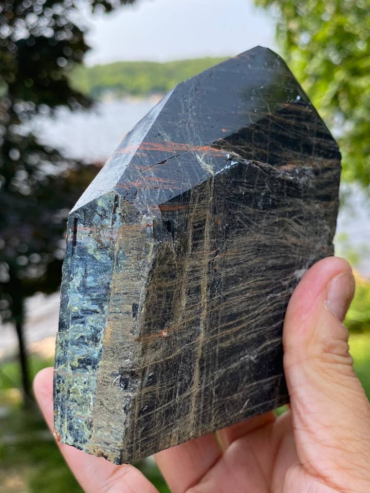 Black Tourmaline Top Polished Point (Item 12) for wholesale by Moonbeam Healing