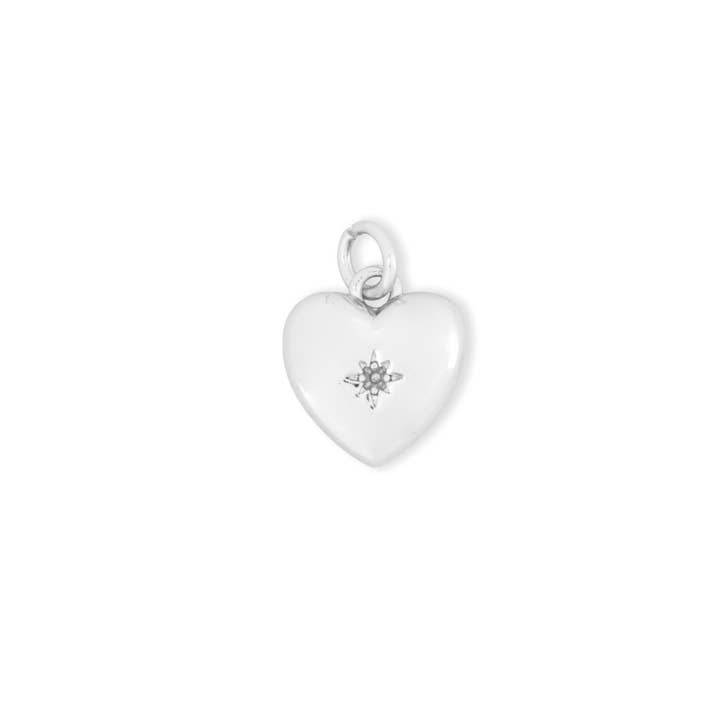 Little Silver Heart Charm - Set of 4 for wholesale by Ashiana London