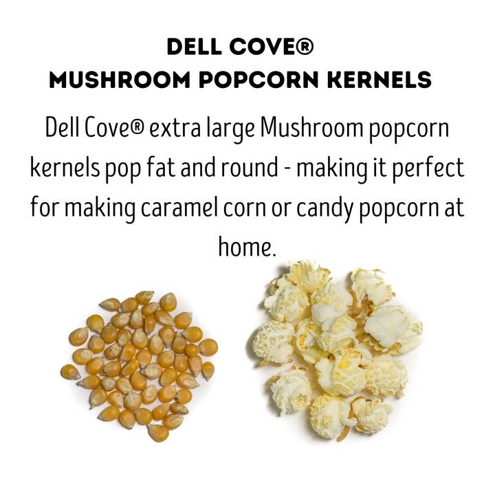 Dell Cove Spices & More Co. - Wholesale Popcorn Kernels - Mushroom Popcorn Kernels - Bulk Packs, Food Service