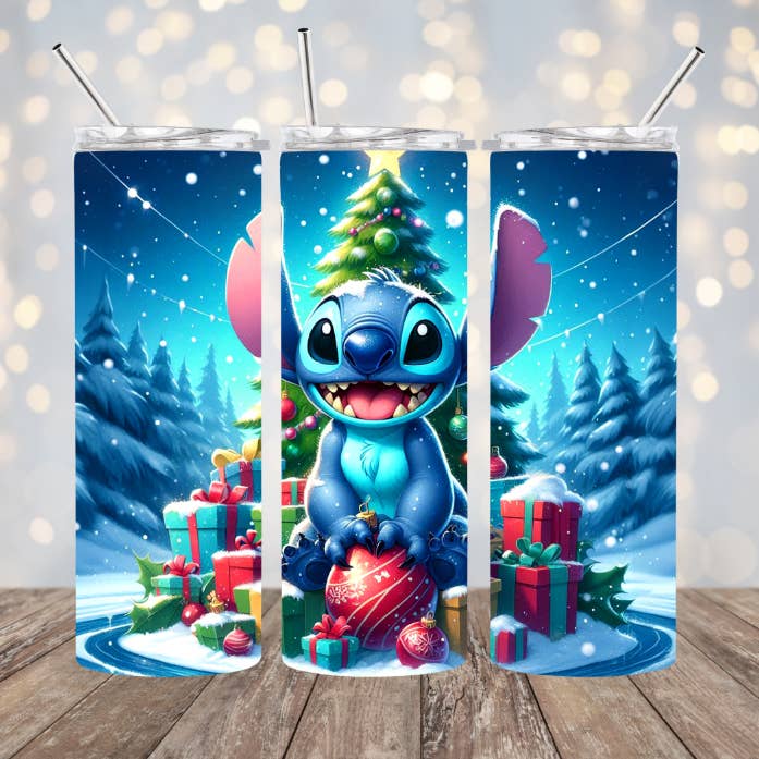 Your Custom Sports - Wholesale Insulated Mug/Tumbler - 20 oz Stainless Steel Tumbler - Christmas - Stitch0