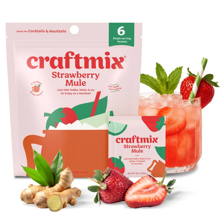 Strawberry Mule Cocktail Mixer - 6 Servings Multipack for wholesale by Craftmix