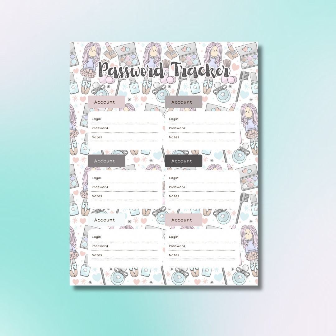 Missh Shop - Wholesale Journal/Diary - Password Tracker 20 pages 160 passwords2